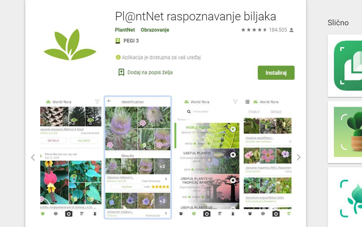  Prepoznati biljke aplikacija 2 