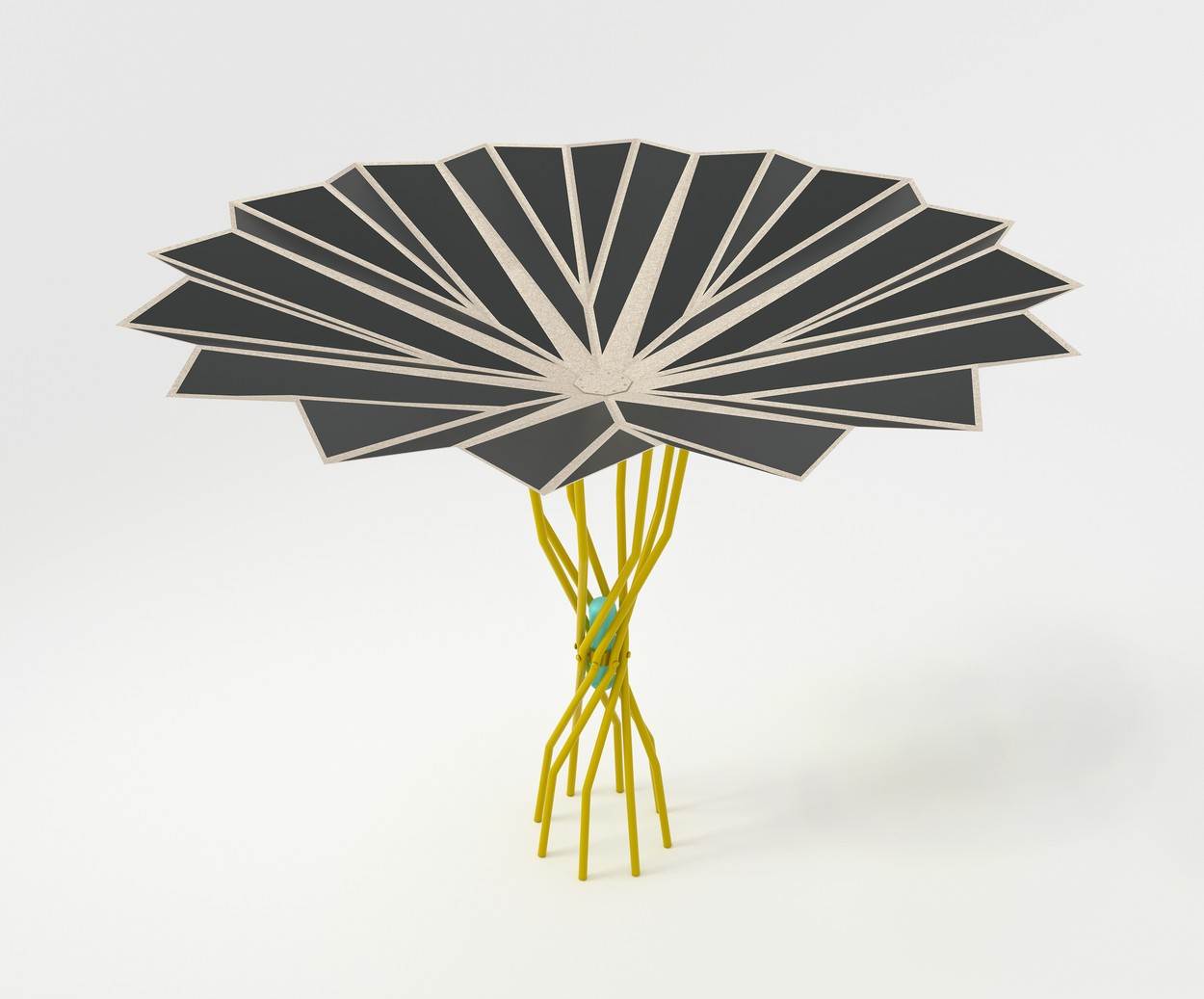  parasol;umbrella;beach;shade;solar power;fridge;refrigerator;drinks;food;photovoltaic;panels;folding;Carlo Ratti Associati;Sammontana 